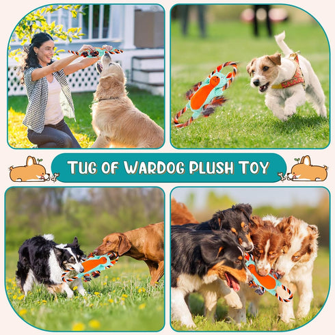 Dog Toys for Aggressive Chewers, Interactive Tug of War Dog Toy, Squeaky Dog Toys to Keep Them Busy for Small,Medium,Large Dogs...
