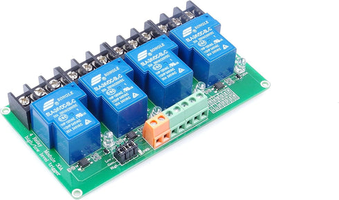 4-Channel DC 24V Relay Module High Low Level Triggering Optocoupler Isolation Load 30A DC 30V AC 250V for PLC Automation Control, Industrial Syste...