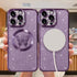 for iPhone 15 Pro Max Case Magnetic,for Women Girl Soft Cute Luxury Butterfly Pattern Plating Glitter Bling Phone Case Compatible with MagSafe Cle...