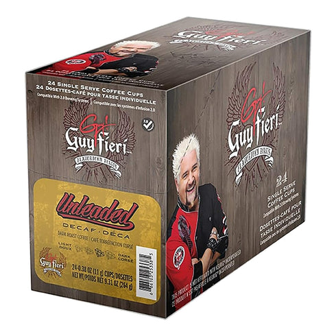 Guy Fieri Flavortown Roasts Decaffeinated Coffee Pods, Unleaded Medium Roast Decaf Coffee, Single Serve Cups for Keurig K Cup Brewers,24 Count(Pac...