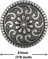 Bezelry 12 Pieces Sea Wave and Flower Metal Shank Buttons. 23mm (7/8 inch) (Gray Silver)...