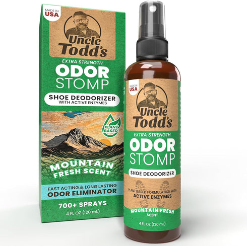 Uncle Todd's Odor Stomp Shoe Deodorizer - Proven & Powerful Enzyme Formula for Odor Elimination in All Footwear (Mountain Fresh)...