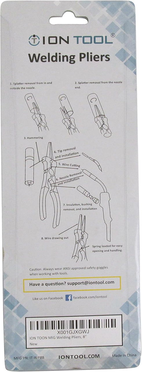 Welding Pliers, 8" Blue/Black...