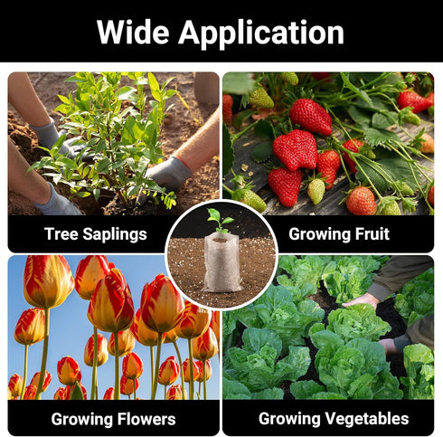 Plant Nursery Bags, 200PCS 3.5"x4.7" Non-Woven Plant Seeding Grow Bags, Vegetables Fabric Seedling Bag Pots Planting Transplant Grow Pouch Home Ga...