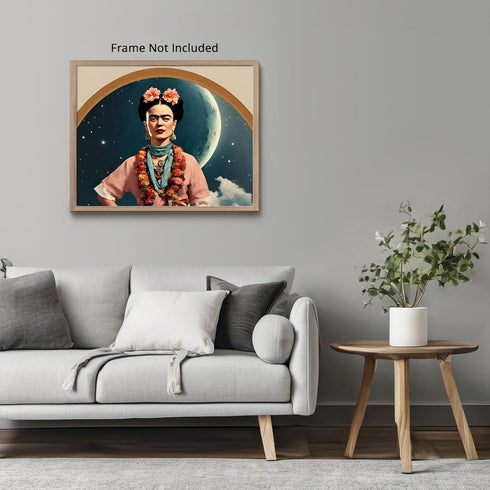 Posterizer 1 pcs- Frida Kahlo inspied art-sci fi space abstract art-Famous Figures Art Collection-Abstract & Modern Art- Living Room Bedroom Decor...