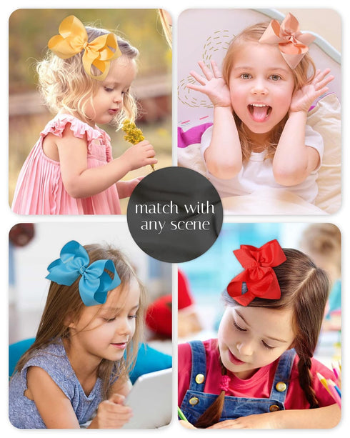 Choicbaby 28pcs 6 Inch Hair Bows for Girls Large Hair Bows with Alligator Clips Toddler Hair Accessories for Baby Girls Kids Teens...