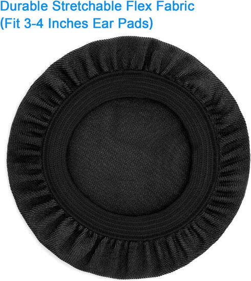 Flex Fabric Earpads Cover Protectors with Stretchable and Washable Lycra for Beats Studio 3/2 Bose QC35 25 15 and Other Headphones with 3-4 Inch E...
