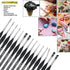 PANDAFLY Detail Paint Brushes Set, 15pcs Miniature Brushes for Fine Detailing & Art Painting - Acrylic, Oil, Watercolors & Paint by Number, Models...