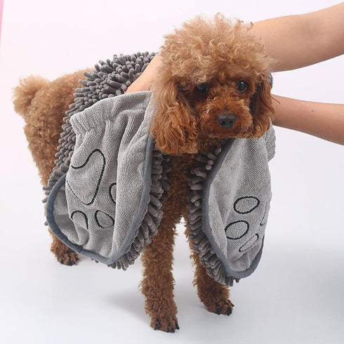 Microfiber Dog Towels for Drying Dogs, Dog Bath Brush & Towel Set, Super Absorbent,Machine Washable, Rubber Dog Wash Brush,Dog Shower Bathing Brus...