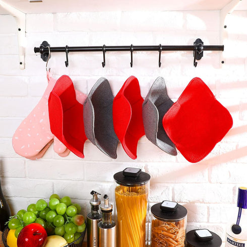 8 Pieces Bowl Holders Microwave Safe Bowl Pot Holder for Hot Soup, Food, Meals (Red, Grey)...