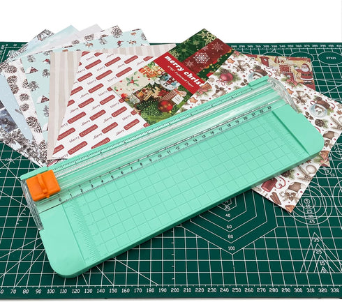 Paper Cutter, A4 Paper Trimmer with Security Safeguard & Side Ruler Portable Straight Edge Cutter for Scrapbooking Craft Paper, Photos, Label, Car...
