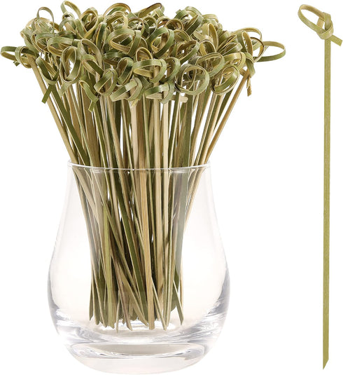 100 PCS Cocktail Picks, 4.7 Inch Toothpicks for Appetizers, Natural Bamboo Knot Skewers, Mini Food Sticks, Fancy Tooth Picks for Drinks,Fruit,Char...