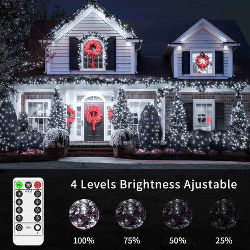 132ft 400 LED Fairy Lights Plug in Silver Wire Outdoor String Lights Waterproof Firefly Starry Lights with Remote Timer Twinkle Lights for Wedding...