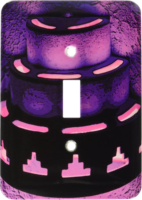 3dRose LLC lsp_64905_1 A Wall Sconce Light In Purple All Lit Up Single Toggle Switch...