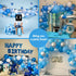 RUBFAC Blue Balloons Garland Arch Kit, Blue and White Balloons, Royal Blue Baby Blue White Sliver Balloon Arch for Baby Shower Birthday Graduation...