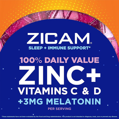 Zicam Sleep + Immune Support. Zinc, Gummy Supplement, Blackberry Lavender Flavor, Vitamin C and Vitamin D, 3mg Melatonin per serving, 70 Count...