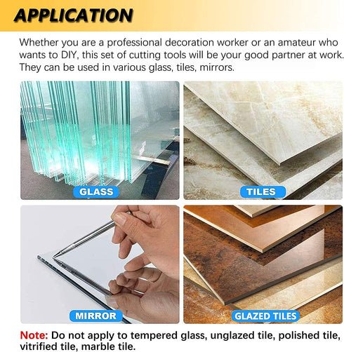 Canitu 2 in 1 Manual Tile Glass Cutter Tool Kit with 3-15 mm Tungsten Steel Blades Breaking Pliers Manual Glass Tile Cutter Hand Tool for Home DIY...