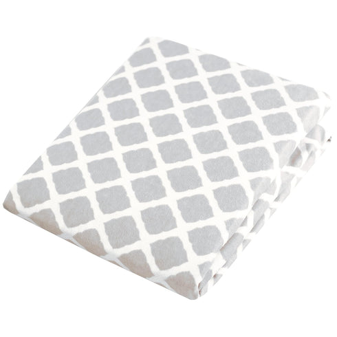 Kushies Changing Pad Cover for 1" pad, 100% Breathable Cotton, Made in Canada, Grey Lattice...