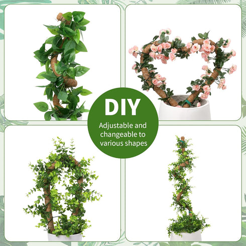 Moss Pole, 49 Inch Bendable Moss Pole for Climbing Plant, Monstera Plant Support, Moss Pole for Plants Indoor, Plant Support Stakes for Indoor Pot...