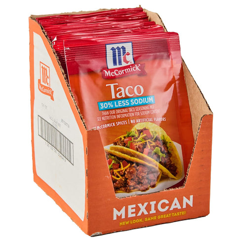 McCormick 30% Less Sodium Mild Taco Seasoning Mix, 1 oz (Pack of 12)...