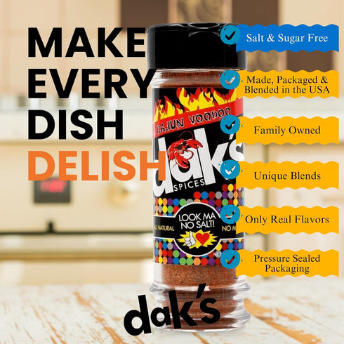 DAK's Spices Cajun Voodoo Blend | 100% Salt & Sugar Free | Healthy Seasoning | MSG, Preservative & Potassium Chloride Free | Low Carb & Keto Frien...