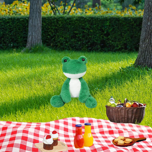 Green Frog Plush Toy, Cute Furry Frog Stuffed Animal, Soft Cuddly Plushie Hugger Toy for Boys Girls, Gifts for Kids or Girlfriend, 8.5 Inches...