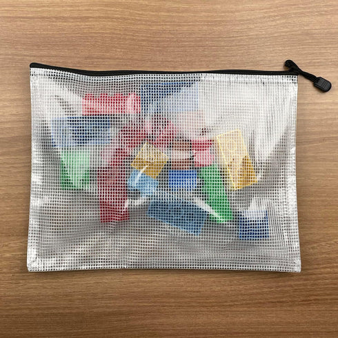 Oaimyy-A4(9"x 13",12 Pcs),Plastic Mesh Zipper Pouch Document Folders Bag Zip File Folders for School Office Supplies, Travel,Puzzles Games Organiz...