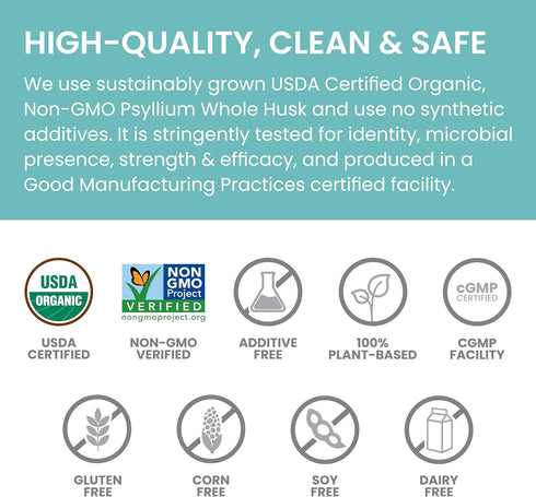 Himalaya Organic Psyllium Whole Husk, Natural Daily Fiber Supplement, Regularity, Appetite Management, USDA Certified Organic, Non-GMO, 56-Tablesp...