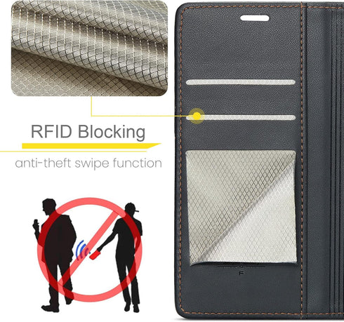 for Samsung Galaxy Note 20 5G Wallet Case with RFID Blocking Credit Card Holder, PU Leather Folio Flip Kickstand Shockproof Cover for Women Men (B...