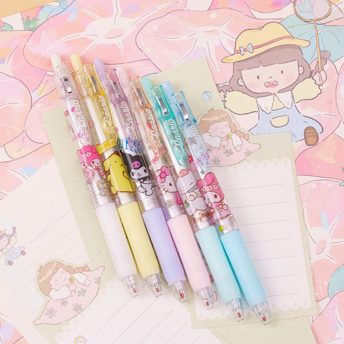 6 Pcs Kawaii Pens Anime Kitty Pen Merchandise Black Ink 0.5mm Ballpoint Pens Cat Office School Supplies for Girls Women Press Gel Pen...