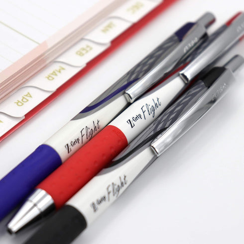Zebra Pen Z-Grip Flight Retractable Ballpoint Pen, Bold Point, 1.2mm, Red Ink, 12-Count...