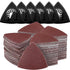 136Pcs Oscillating Tool Sanding Pad Kit, Contains 6Pcs Triangle Sanding Pads and 130Pcs Multitool Sandpaper, 60 80 100 120 240 Grits Oscillating M...