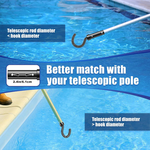 Pool Hook for Robotic Pool Cleaner, ABS Pool Hooks for Poles, Pool Pole Hooks for Cordless Pool Vacuum for above Ground Pool, Suitable for Telesco...