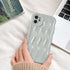 Water Ripple Curly Wave Frame for iPhone 11 Case,Soft Slim Silicone Water Ripple Pattern iPhone 11 Phone Case, Gray...