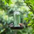 Kingsyard Bird Water Feeder, 16 Oz Glass Bird Water Dispenser Bird Waterer with Metal Hanging for Garden Yard Outside Decoration, Green...