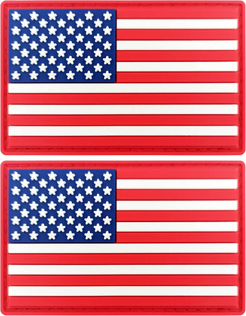 JBCD US American Flag Patch USA Tactical Military Patch - PVC Rubber Hook and Loop Fastener Patch, 2 Pack...