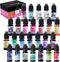 Alcohol Ink for Epoxy Resin LET'S RESIN Concentrated Alcohol Ink Set, 26 Vibrant Colors Alcohol-Based Resin Ink,Alcohol Paint Resin Dye for Resin ...