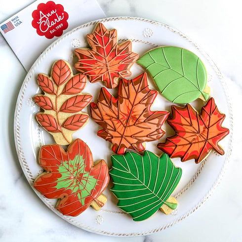 Ann Clark Cookie Cutters Fall Leaves Cookie Cutters 7-Pc. Set Made in the USA, Oak, Teardrop, and Maple Leaf Shapes...