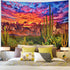 Generleo Mountain Desert Cactus Tapestry Sunset Clouds Tapestries Psychedelic Tropical Plants Wall Tapestries Nature Scenery Tapestry Wall Hanging...