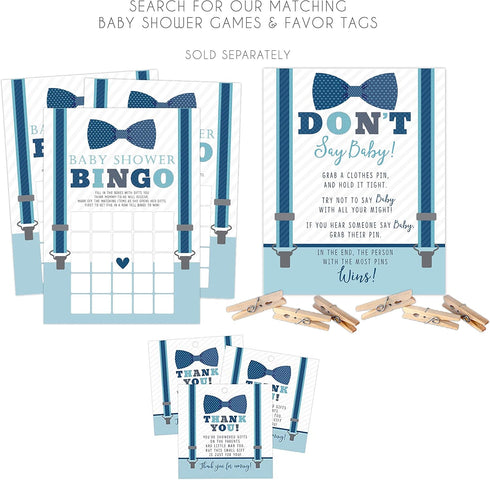 Your Main Event Prints Boy Baby Shower Invitations, 20 Including Envelopes & Diaper Raffle Cards, Little Man, Sprinkle...