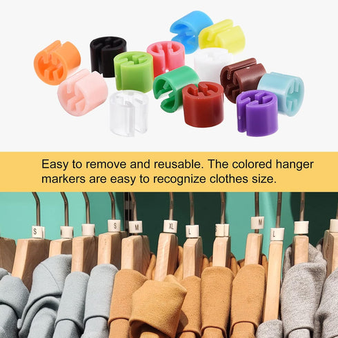 MECCANIXITY Clothes Hanger Marker Blank Fit 3.5mm Rod for Garment Color Coding Pink Count 100...