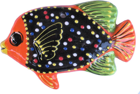 Cactus Canyon Ceramics Spanish 3-Piece Fish Wall Hanger Set, Negro...
