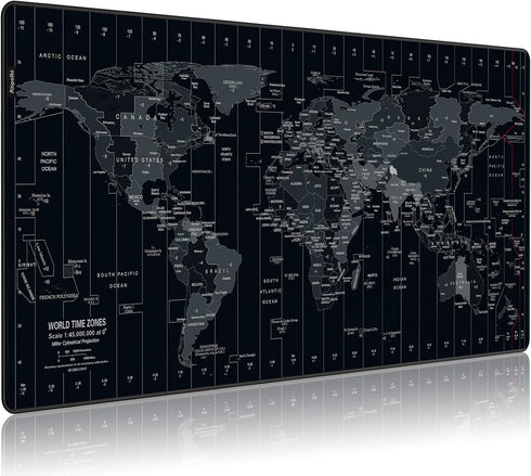 Extended Speed Gaming Mouse Pad Large Size 35.4 X 15.7X 0.12inches Desk Mat Mousepad with Personalized Design - World Map...