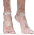 White Translucent Tiny Daisies Socks Women Fashion Sheer Socks - See Through Mesh Socks for Women - Floral Tulle Socks (US sizes 5-8)...