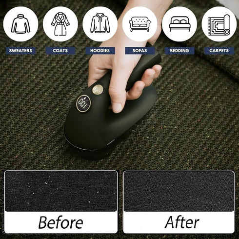 iRUNTEK Rechargeable Fabric Shaver, Lint Remover Shaver with 2-Speeds, 6 Leaf Blades, LED Display, Lint Shaver to Remove Pilling from Clothing, Fu...