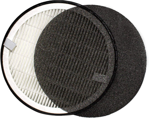 LifeSupplyUSA 2-in-1 True HEPA Air Cleaner Replacement Filter + Activated Carbon Charcoal Compatible with Levoit LV-H132, LV-H132-RF and Geniani O...