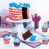 Attractive Patriotic Cupcake Liners Red, White And Blue Themed Party Decorations Baseball Events Beautiful Decorations For Independence Day Celebr...