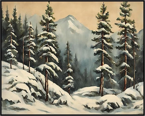 Posterizer 1 pcs-snowy winter scene of trees and nature 8-Landscape & Nature Art-GIft for Men Women Teens-Living Room Bedroom Decor- unframed wall...