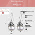 Paz Creations Sterling Silver Dangle Pearl Earrings with Floral Caps - Real Freshwater Ball-Shaped White Pearls - Elegant Drop Earrings Set - Clas...