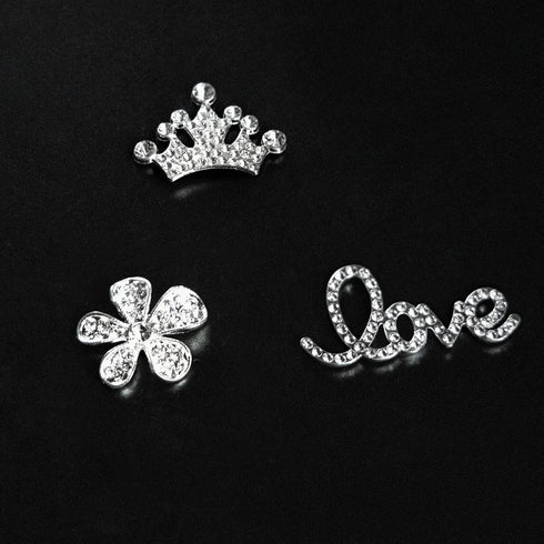 Rhinestone Bling Decoration Charms, Diamond Trend Designer Luxury Cute Jewelry Shoe Accessories for Women Girl Gifts(Silver)...